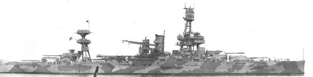 Profile of USS Texas in November 1942