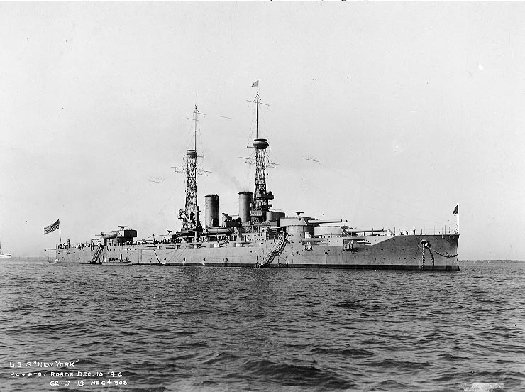 USS New York Hampton Roads 1916