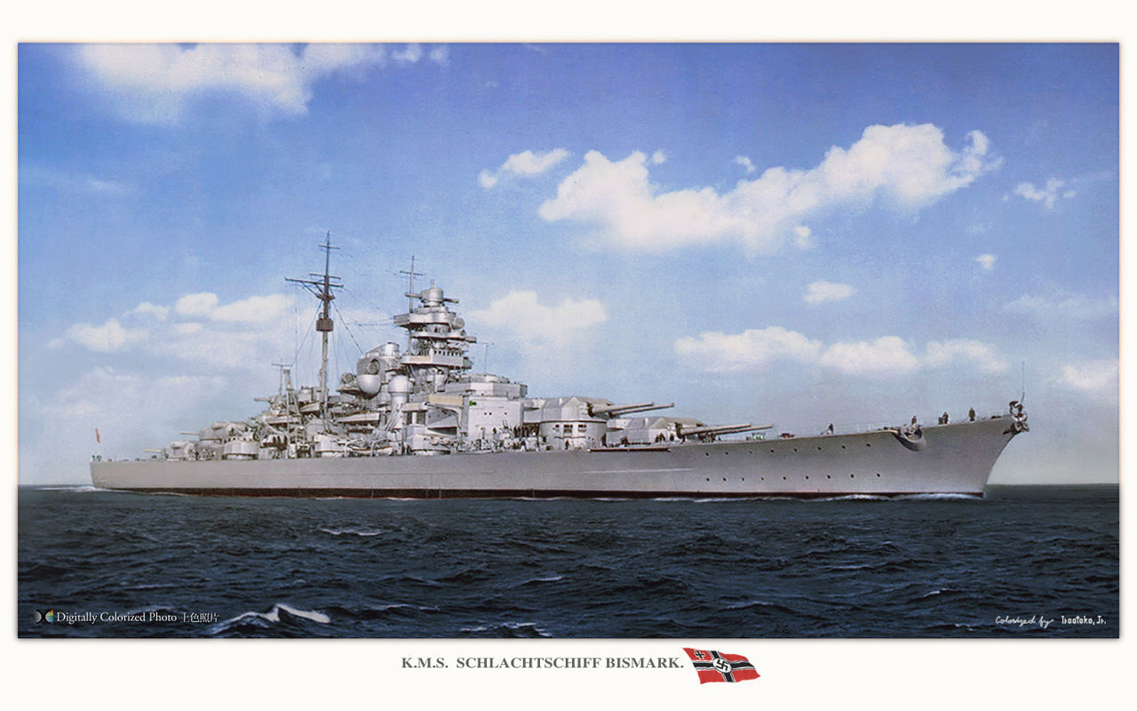 Bismarck German Battleship WW2 XXL Size Over 1 Meter Wide Glossy Poster!