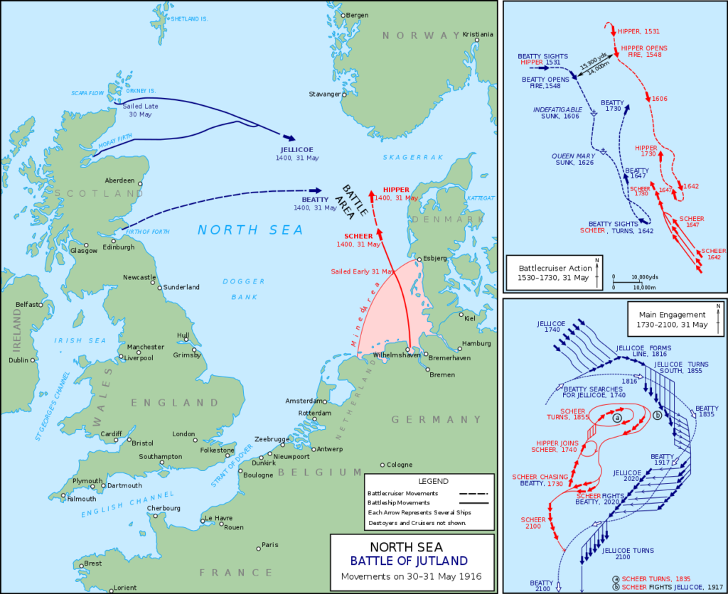 Jutland battle map