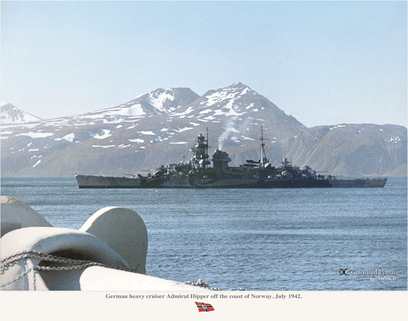 KMS Hipper in Norway, July 1942 - colorized by Irootoko jr