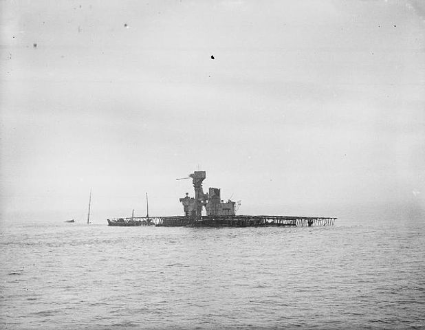 Another view of Fleet Tender C sunk, Shot from HMS Whaddon escorting a Convoy from 3 to 10 October 1941 to Sheerness