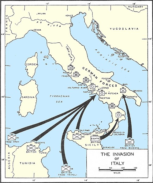 Map of invasion Italy