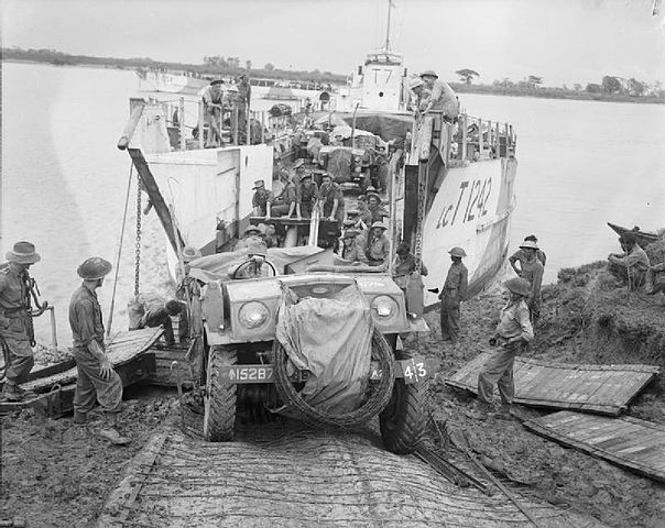 LCTs at Elephant Point, May 2, 1945