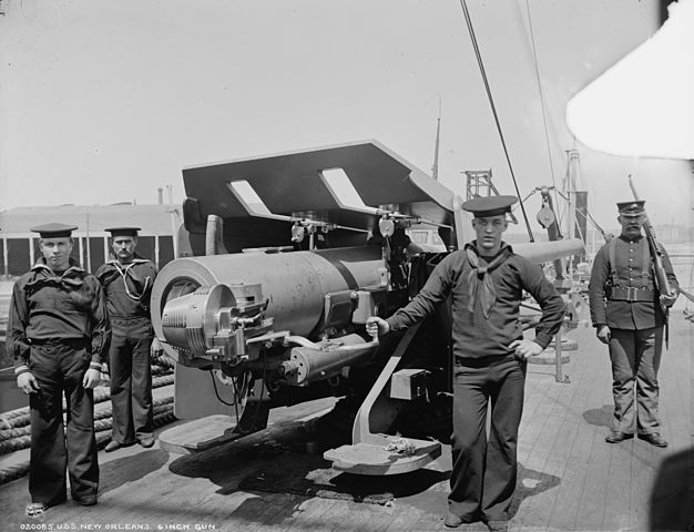 US-manufactured 6-inches onboard USS New Orleans