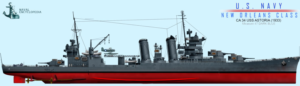 USS Astoria measure 47, 1943