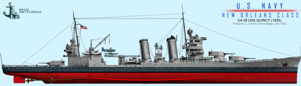 USS Quincy, measure 2, January 1942
