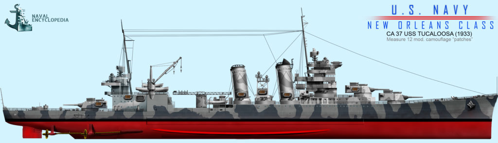 USS Tuscaloosa 1942, measure 12, North Atlantic 1942