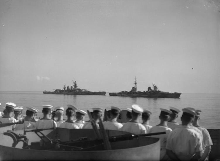 HMS Warspite present at the surrender of the Regia Marina in September 1943
