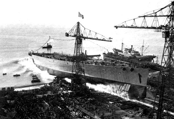 Launch of the Battleship RN Impero