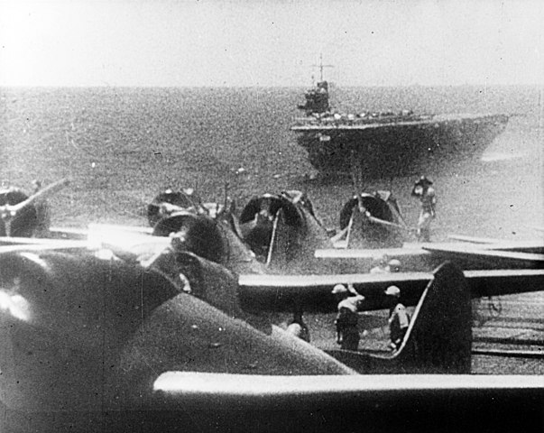 IJN planes preparing to take off from Akagi before the attack on Pearl Harbour