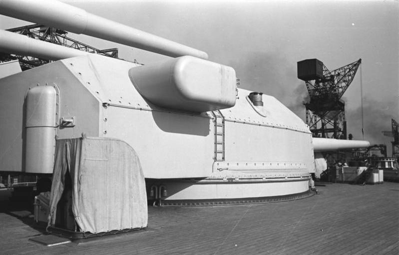 Turret Anton on the Bismarck in completion