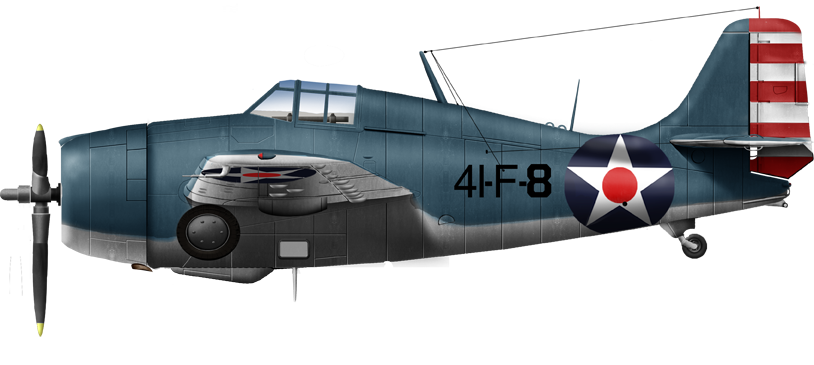 Grumman F4F3A of the VF41 in early 1942