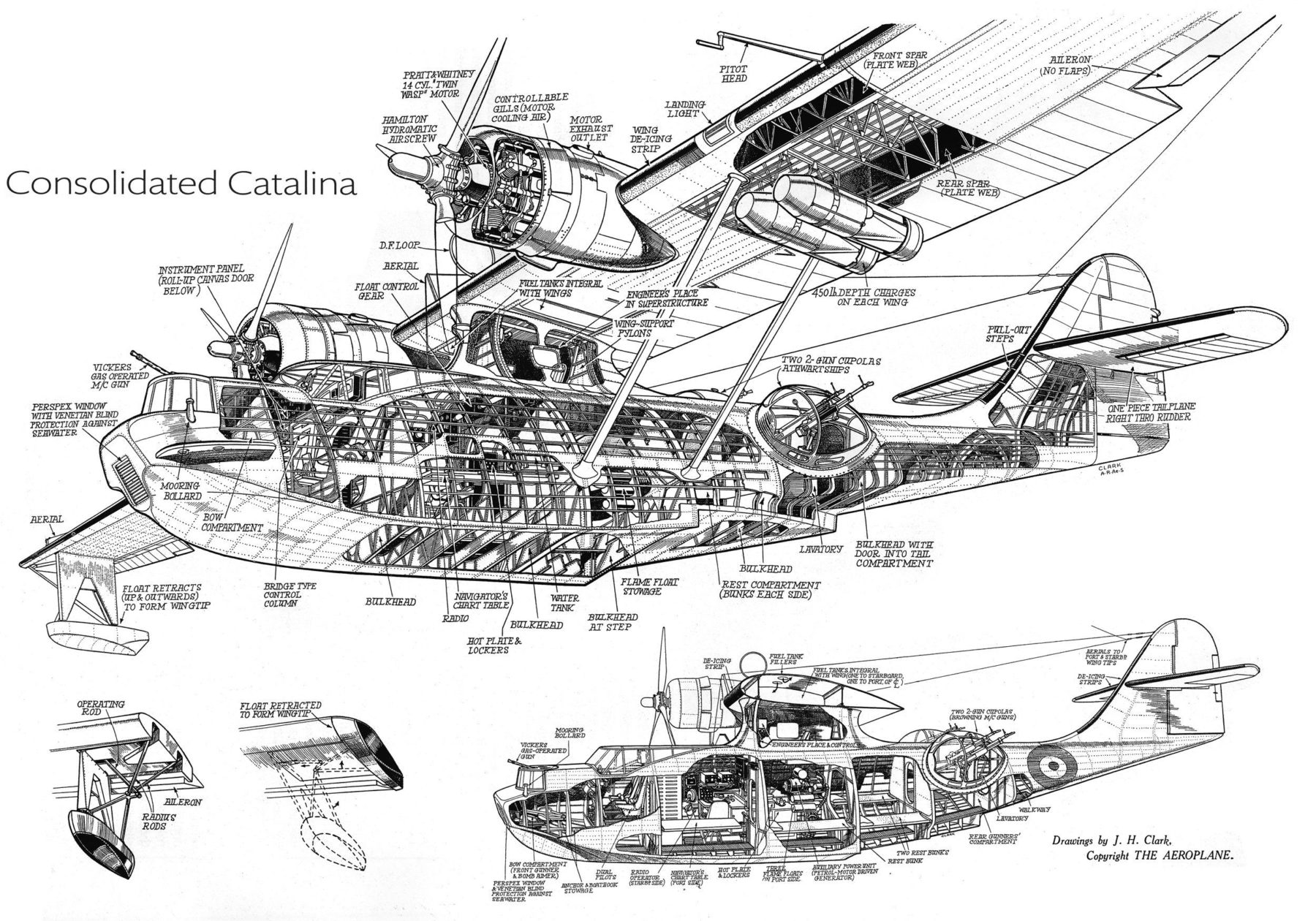 cutaway showing the interior of the PBY