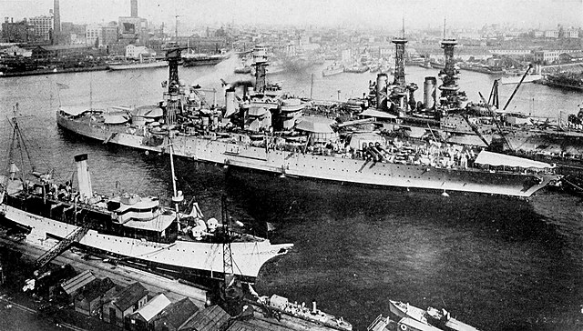 Colliers in 1921 nearby USS Tennessee at Brooklyn Navy yard