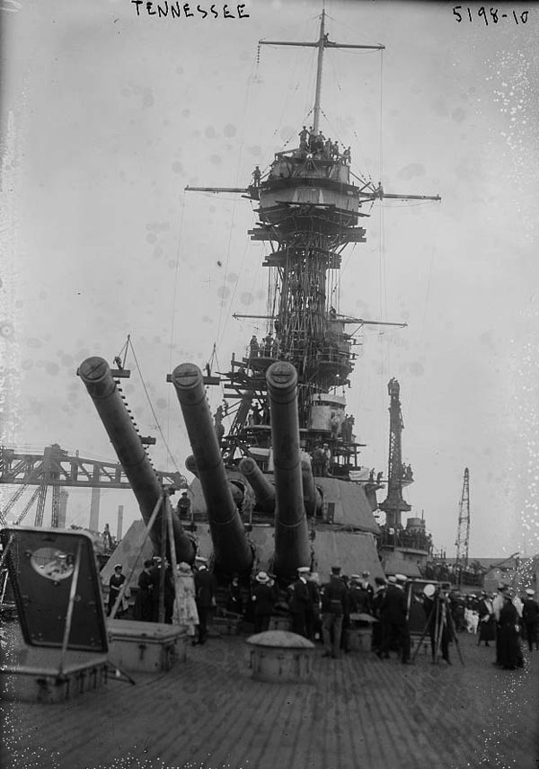 USS Tennessee during completion