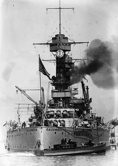 Stern view of USS California