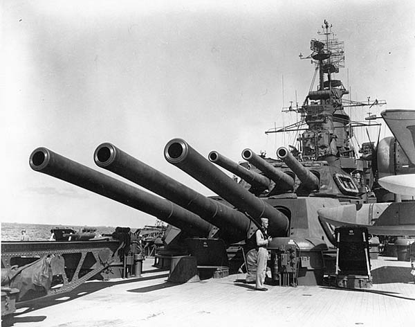 USS California aft turrets