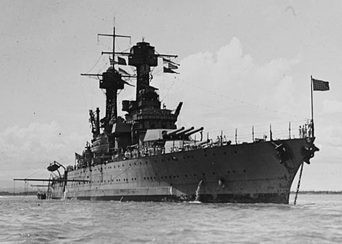 USS Tennessee off Cuba in 1921