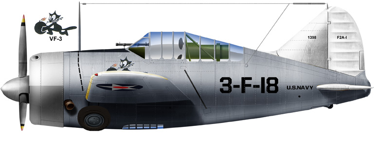 Brewster F2A-1 of VF3, 1940