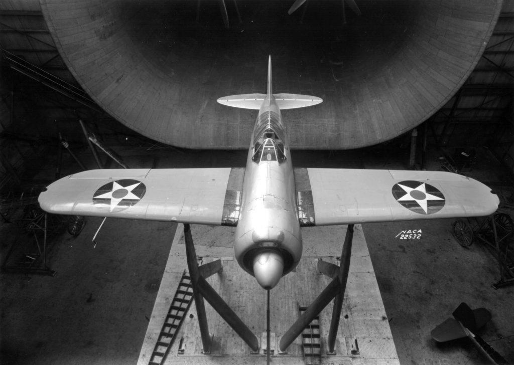 The famous XF2A-1 NACA wing tunnels trials