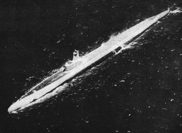 USS Pomodon (SS-486), a GUPPY-I circa 1948