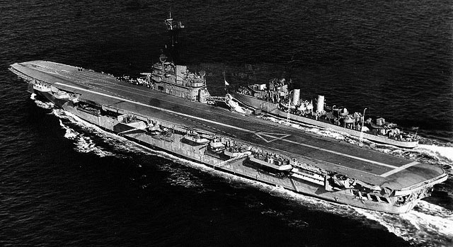 ARA Misiones (T-11) escorting the carrier Independencia