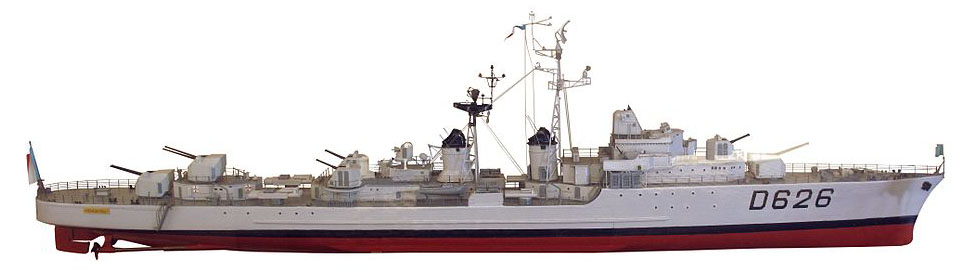 A shipyard model of D626 Chevalier Paul