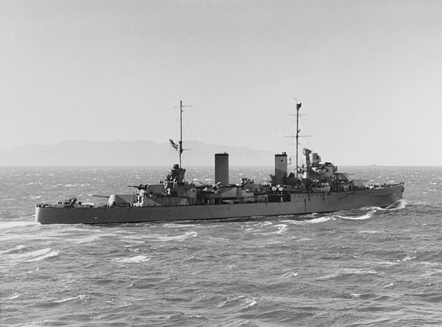 HMAS Hobart leaves Wellington, New Zealand, 22 July 1942