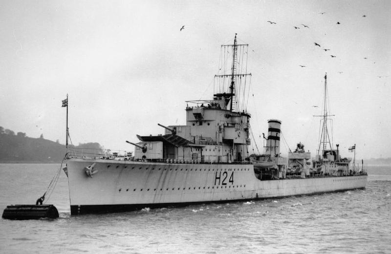 HMS Hasty, of the same type of the Havock, which spotted Pola in the dark