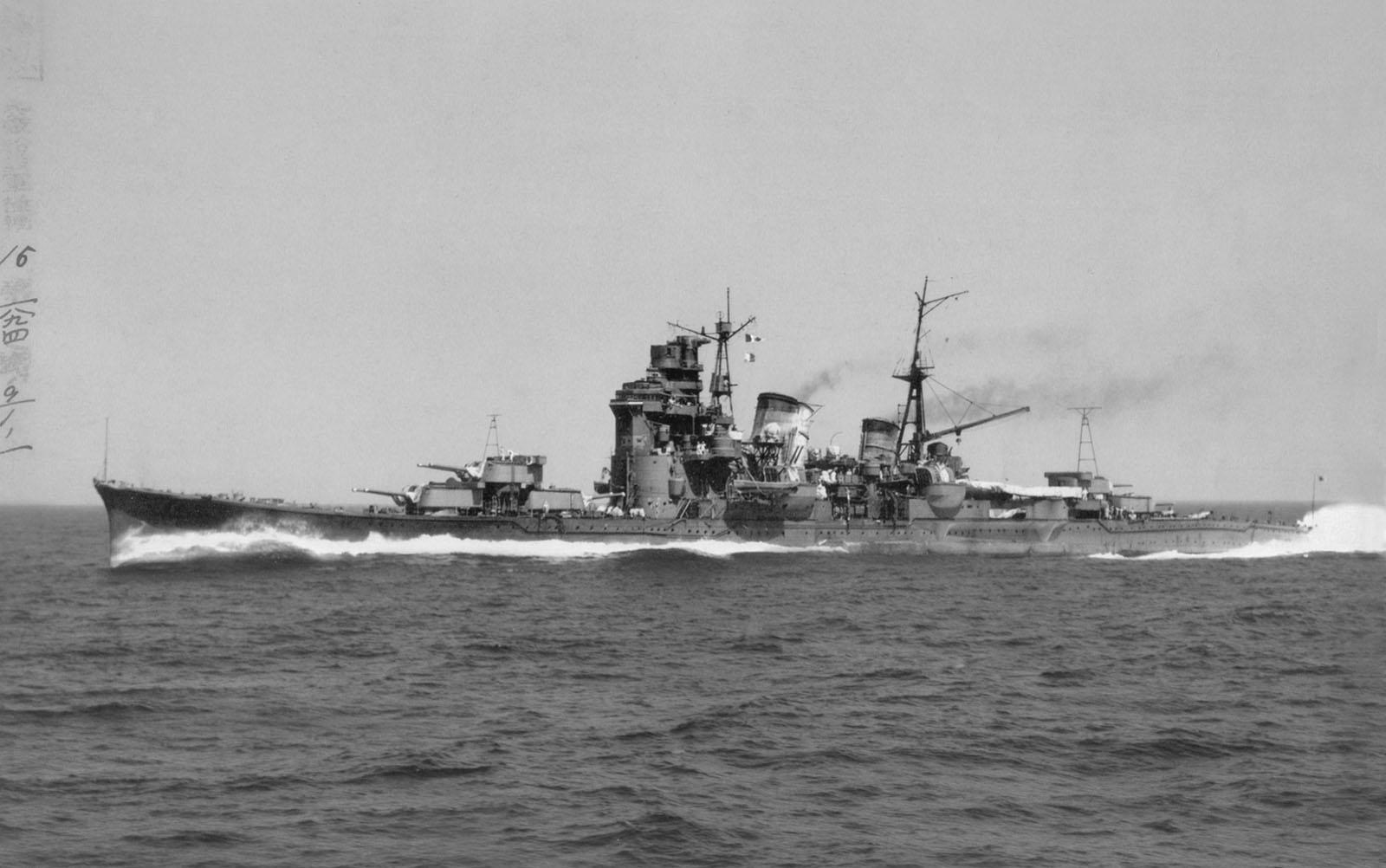 IJN Myoko post-reconstruction in sea trials, 1941