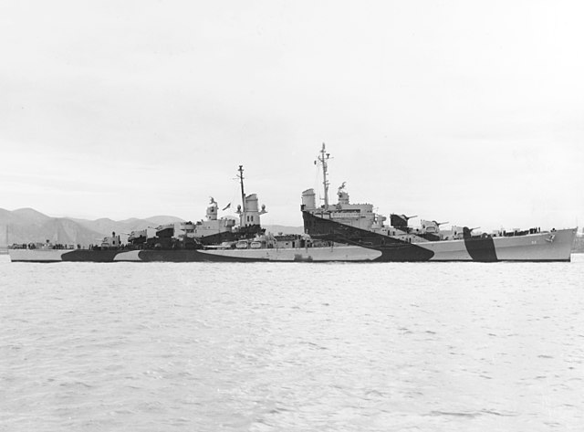 USS San Diego off Mare Island NyD 10 april 1944