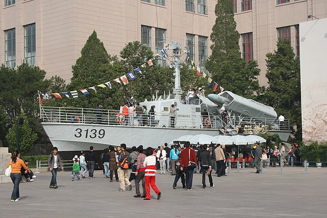 Type 024 missile boat exposed to the public