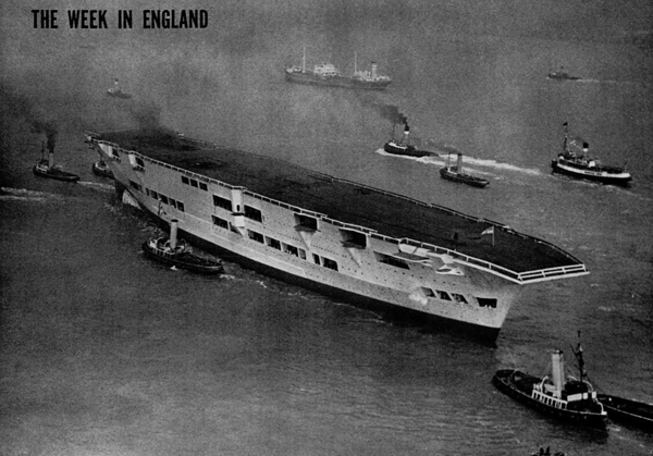 Ark Royal after launch, pending completion
