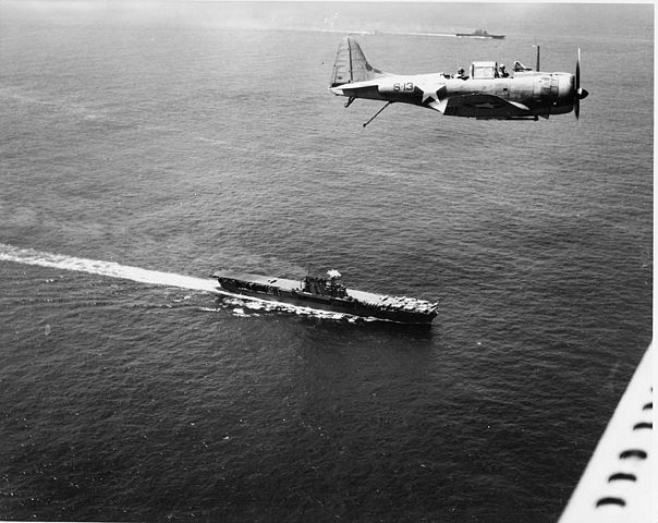 SBD over Saratoga and Enteprise in December 1942