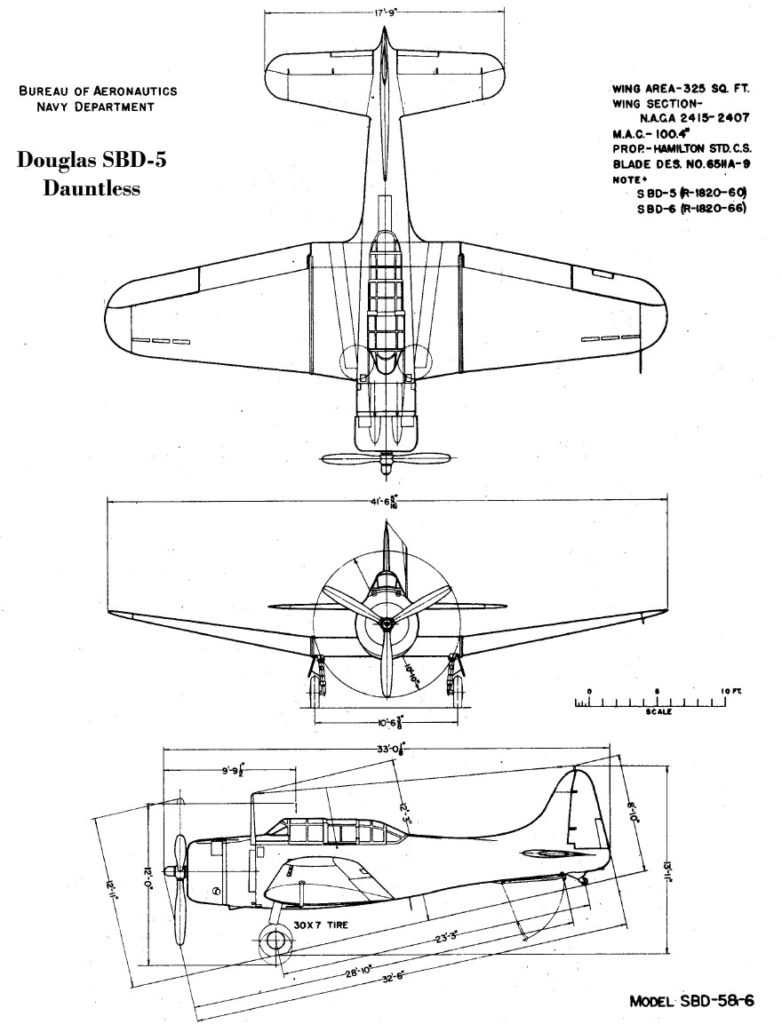 SBD-5_BuAer_3_view_drawing