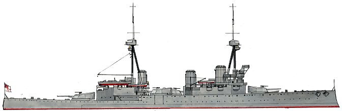 Illustration of the Invincible in 1914