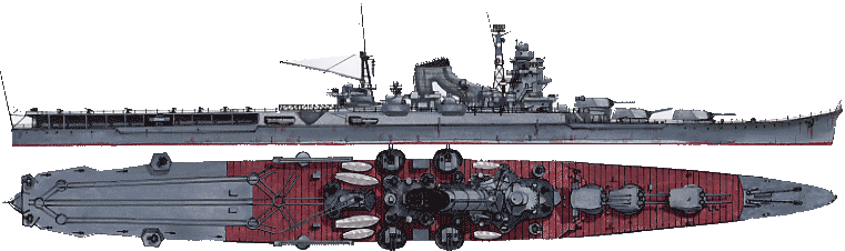 IJN Mogami after conversion as a seaplane carrier 1942