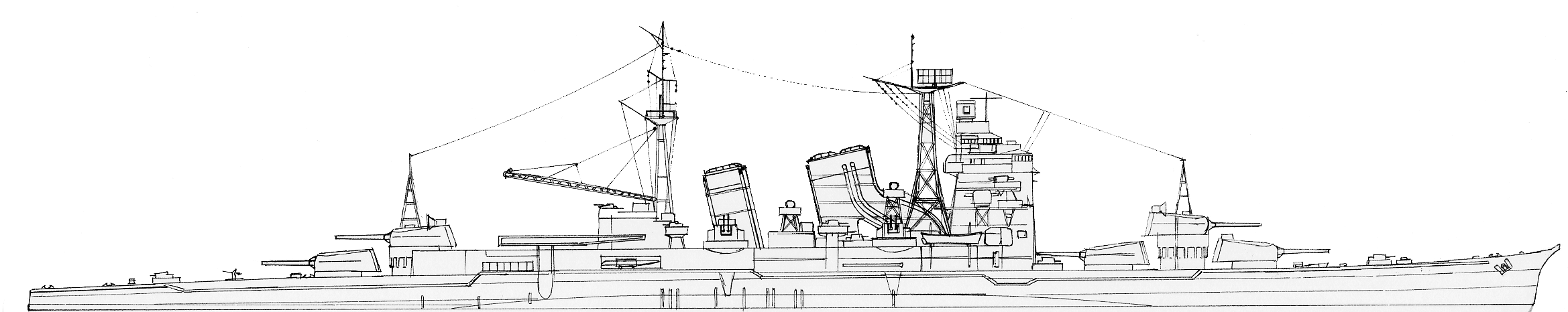 Myoko 1944 - author's schematics
