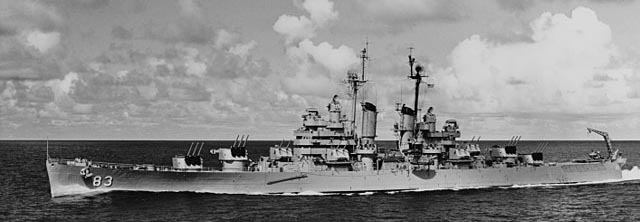 USS Manchester underway off Korea circa 1951